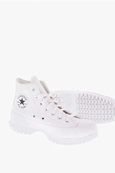Converse All Star Chuck Taylor 6cm Textured Leather Lugged High-top S In Gray