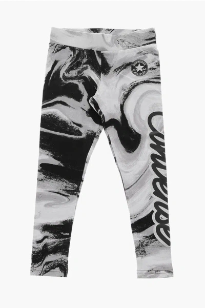 Converse All Star Chuck Taylor Acid Wash Effect Leggings With High Ri In Black
