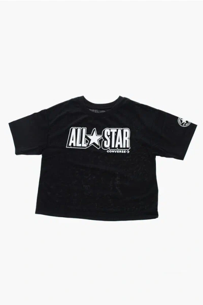 Converse All Star Chuck Taylor Crew-neck Boxy Fit T-shirt With Contra In Black