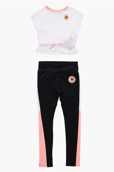 Converse All Star Chuck Taylor Crew-neck T-shirt And Leggings Set In Black