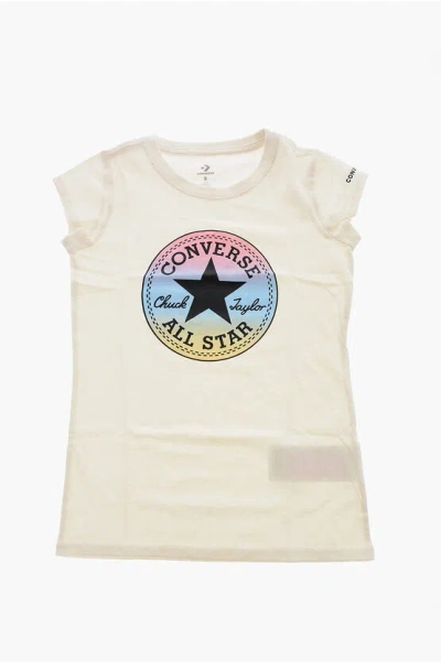 Converse All Star Chuck Taylor Crew-neck T-shirt With Gradient Logo-p In White