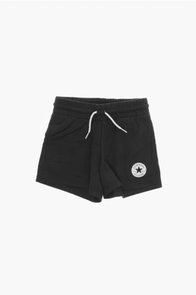 Converse All Star Chuck Taylor Drawstring Waist 2 Pockets Shorts In Black