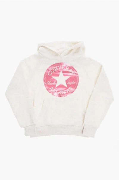 Converse All Star Chuck Taylor Fleeced-cotton Blend Hoodie With Maxi In White