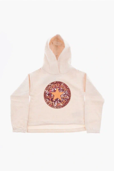 Converse All Star Chuck Taylor Fleeced Cotton Hoodie In Pink