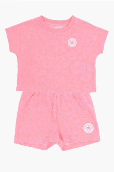 Converse All Star Chuck Taylor Floral- Jacquard T-shirt And Shorts Se In Pink