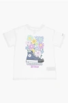 CONVERSE ALL STAR CHUCK TAYLOR FLORAL MOTIF CREW-NECK T-SHIRT