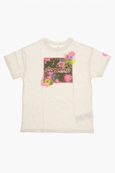 Converse All Star Chuck Taylor Front Printed Crew-neck T-shirt In White