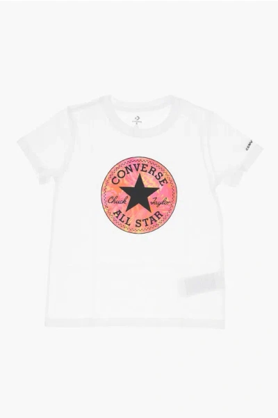 Converse All Star Chuck Taylor Frontal Printed Crew-neck T-shirt In White