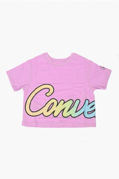 Converse All Star Chuck Taylor Glitter Printed T-shirt In Purple