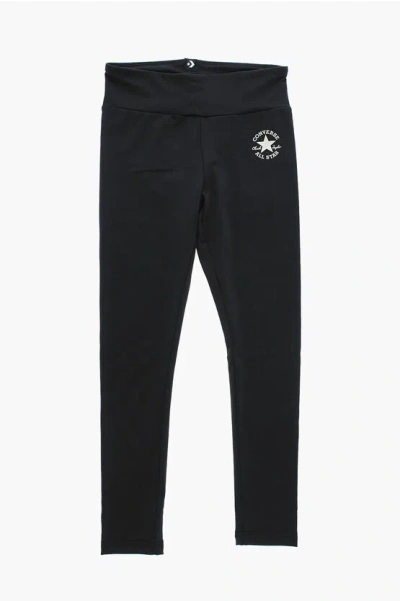 Converse All Star Chuck Taylor High-waisted Leggings With Contrasting In Black