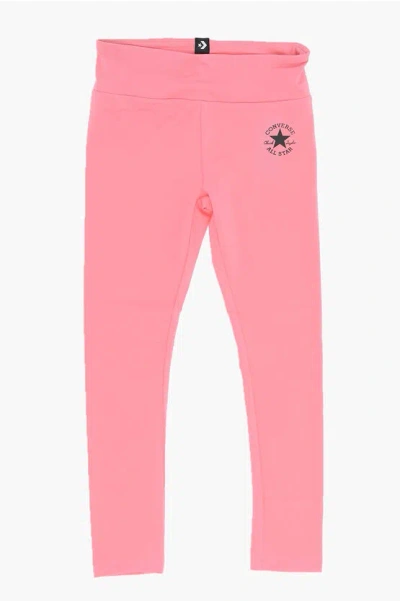 Converse All Star Chuck Taylor High-waisted Stretch Fabric Leggings In Pink