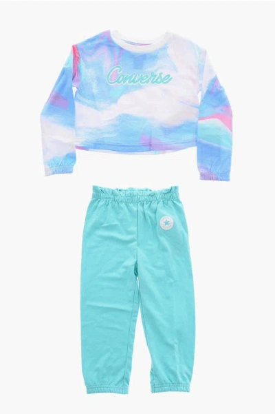 Converse All Star Chuck Taylor Joggers And Crew-neck Sweatshirt Set In Blue