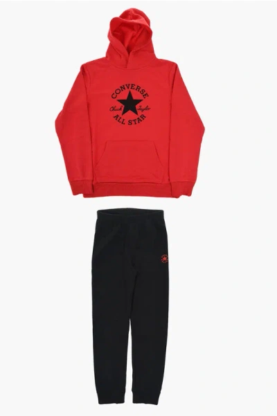 Converse All Star Chuck Taylor Joggers And Hoodie Set In Red