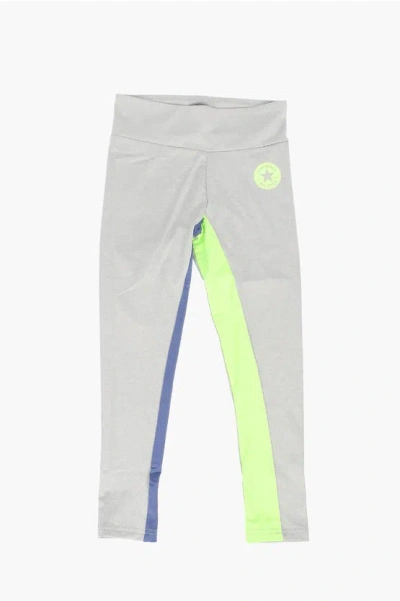 Converse All Star Chuck Taylor Logo Printed Leggings In Gray