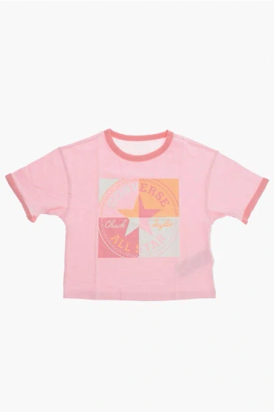 Converse All Star Chuck Taylor Maxi Logo Front Crew-neck T-shirt In Pink