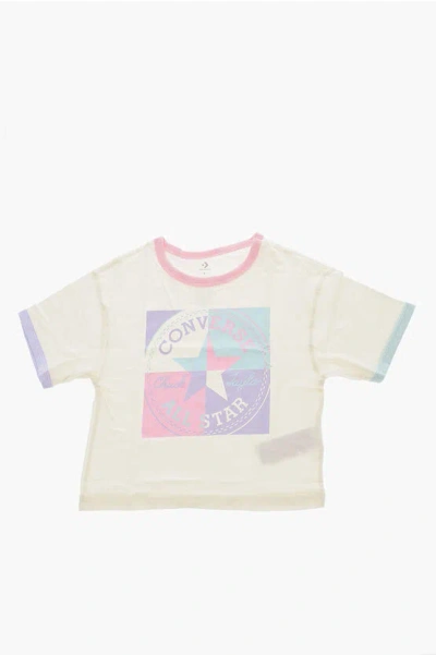 Converse All Star Chuck Taylor Maxi Logo Printed Crew-neck T-shirt In White