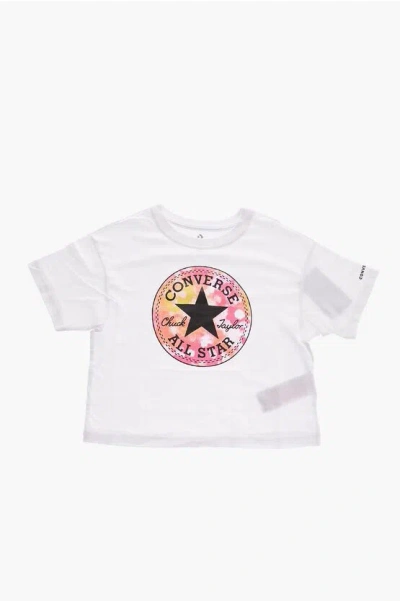 Converse All Star Chuck Taylor Maxi Logo Printed Crew-neck T-shirt In White