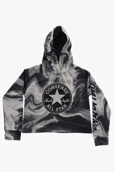 Converse All Star Chuck Taylor Maxi Logo Printed Hoodie In Black