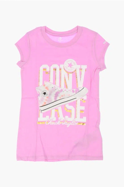 Converse All Star Chuck Taylor Printed T-shirt In Pink