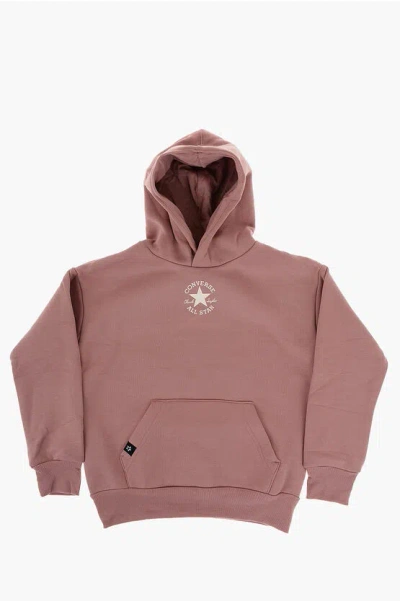 Converse All Star Chuck Taylor Solid Color Hoodie With Fleeced Inner In Pink