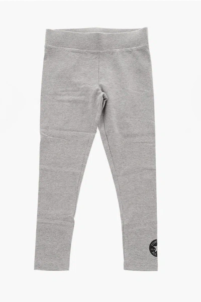 Converse All Star Chuck Taylor Solid Color Wordmark Leggings In Gray