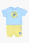 CONVERSE ALL STAR CHUCK TAYLOR T-SHIRT AND SHORTS SET WITH CONTRASTIN