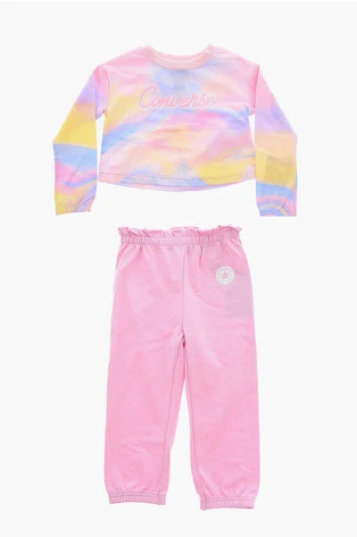 Converse All Star Chuck Taylor Tie Dye Effect Joggers And Sweatshirt In Multi