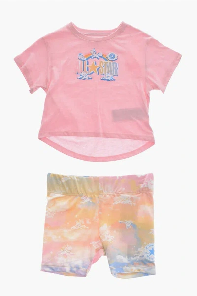 Converse All Star Chuck Taylor Tie Dye Effect Shorts And Embossed Log In Multi