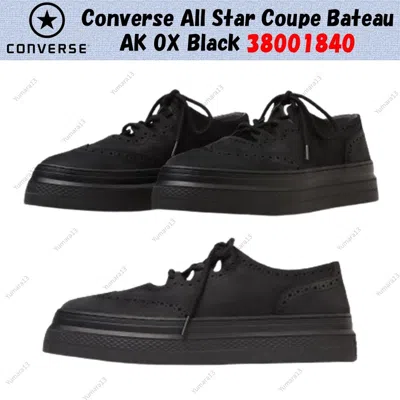Pre-owned Converse All Star Coupe Bateau Ak Ox Black 38001840 Men's Size