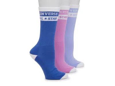 Converse All Star Crew Socks 3 Pack In Blue