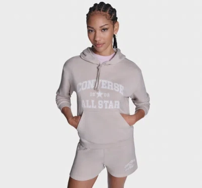 Converse All Star French Terry Pullover Hoodie In Pink