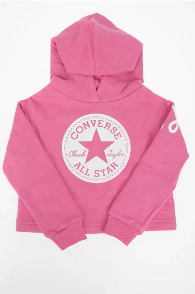 Converse All Star Hoodie Sweatshirt In Pink