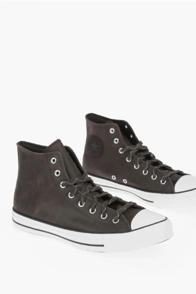 Converse All Star Leather Sneakers In Brown