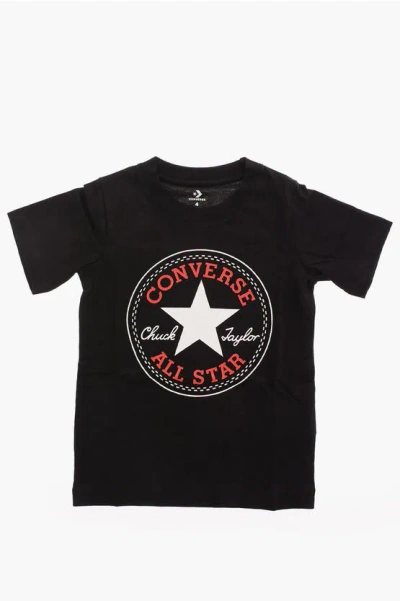 Converse All Star Logo-print Jersey T-shirt In Black
