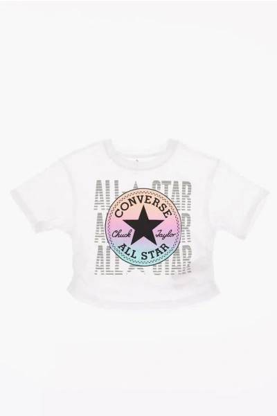 Converse All Star Logo-print Ruffled T-shirt In White