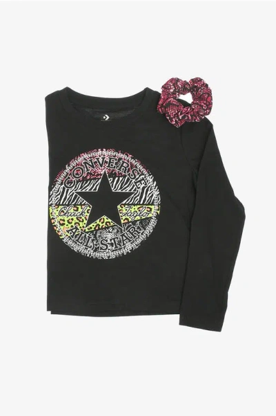 Converse All Star Logo-print T-shirt In Black