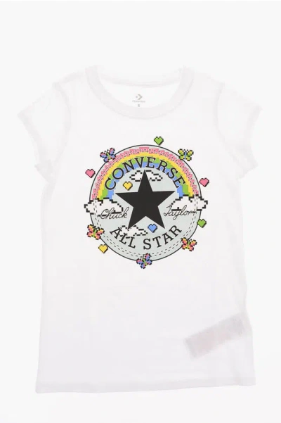 Converse All Star Logo Print T-shirt In White