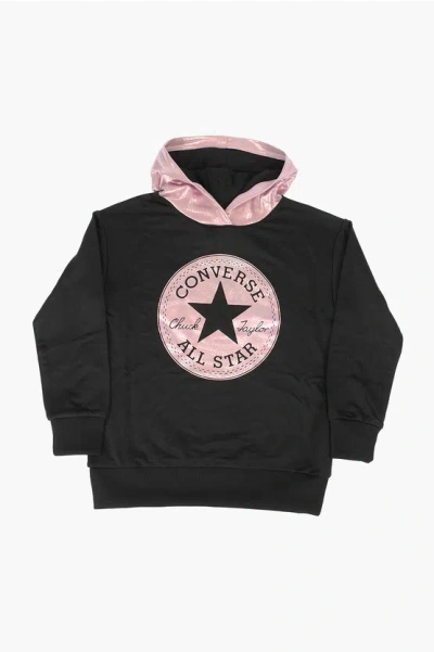Converse All Star Printed Sweatshirt In Black
