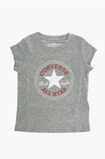 Converse All Star Printed T-shirt In Gray