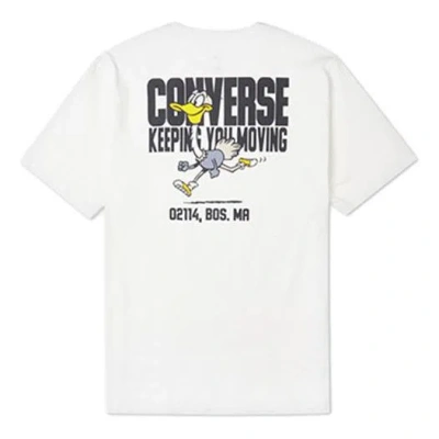 Converse Alphabet Cartoon Printing Sports Short Sleeve White