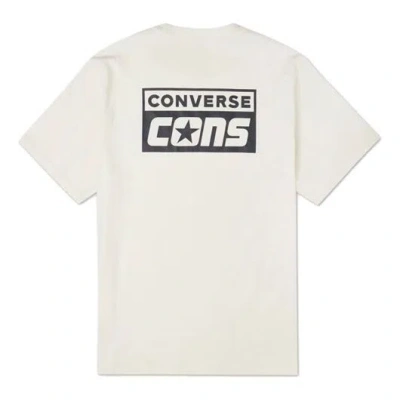 Converse Alphabet Logo Printing Retro Casual Short Sleeve Cream Yellow In White