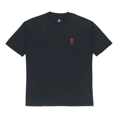 Converse Applique Short-sleeve Tee Unisex Black In Blue