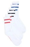 Converse Assorted 3-pack Varsity Stripe Crew Socks In White