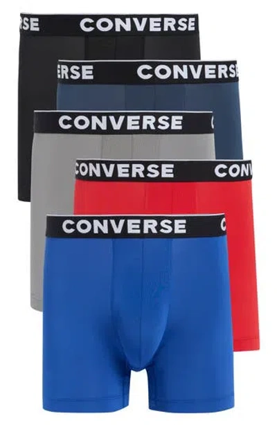 Converse Assorted 5-pack Boxer Briefs In  Navy