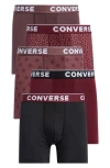 Converse Assorted 5-pack Boxer Briefs In Deep Bordeaux