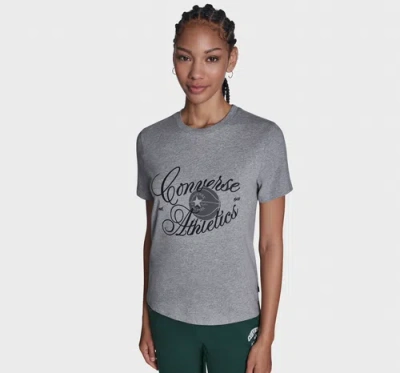Converse Athletics Script T-shirt In Gray