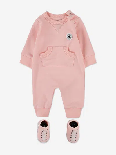 Converse Baby Girls Lil Chuck Romper Set In Pink