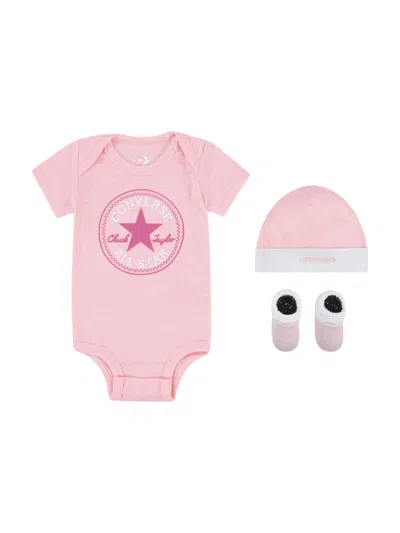 Converse Baby Romper, Bonnet And Booties Set