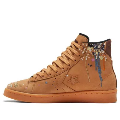 Converse Bandulu X Pro Leather High 'paint Splatter - Flux' In Brown
