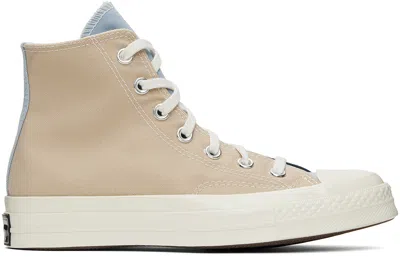 Converse Beige & Navy Chuck 70 Tri-panel Sneakers In Navy/oat Milk/ocean